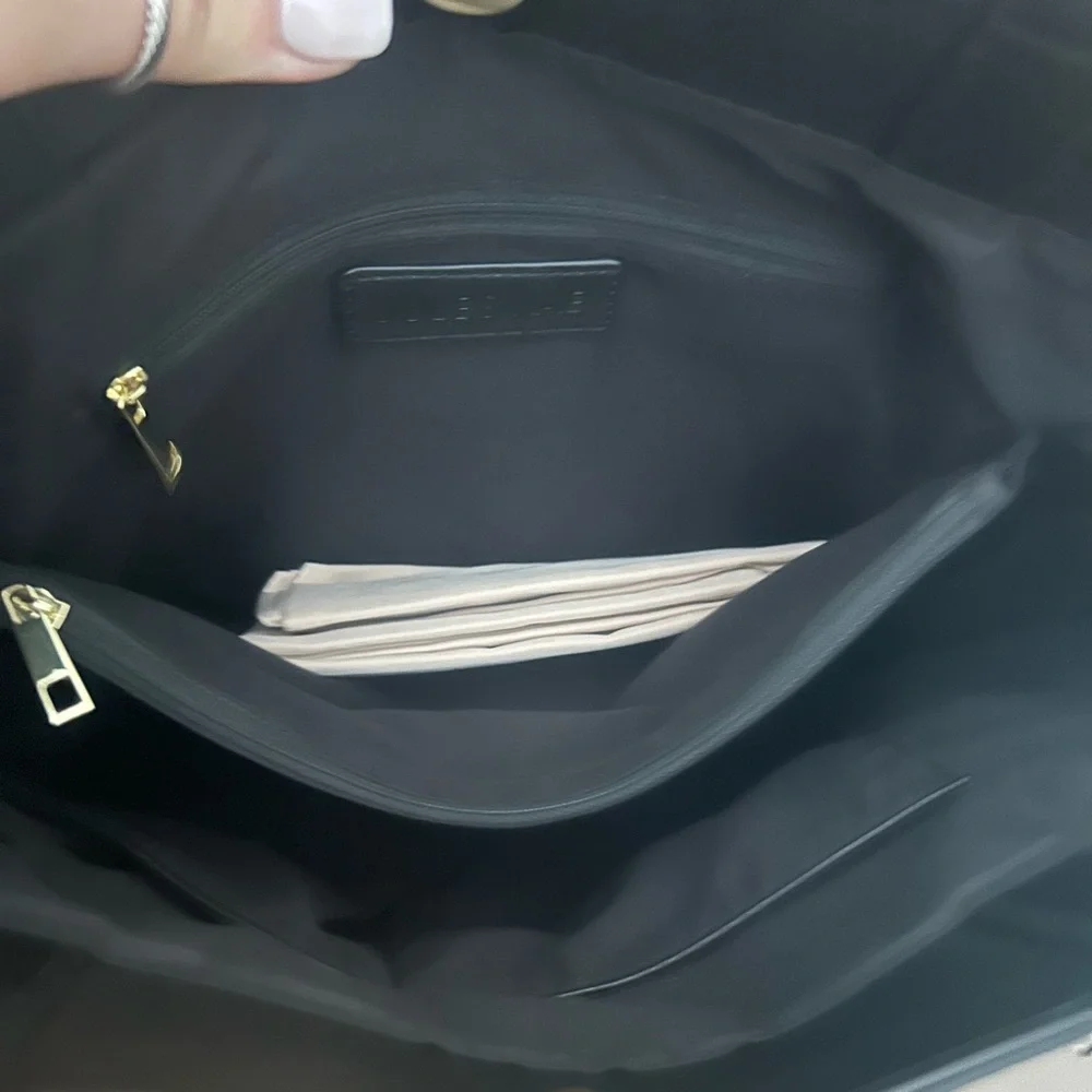 NWT Jules Kae black Vegan leather woven tote bag